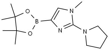 1-methyl-2-(pyrrolidin-1-yl)-4-(4,4,5,5-tetramethyl-1,3,2-dioxaborolan-2-yl)-1H-imidazole Struktur