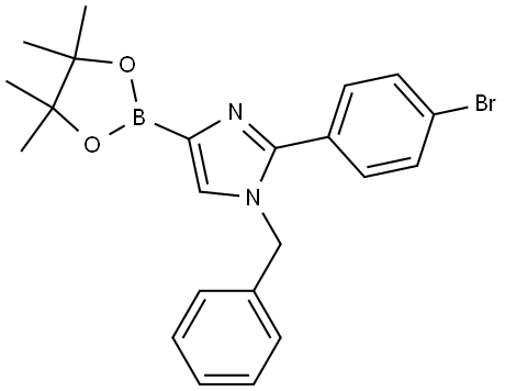 1-benzyl-2-(4-bromophenyl)-4-(4,4,5,5-tetramethyl-1,3,2-dioxaborolan-2-yl)-1H-imidazole Struktur