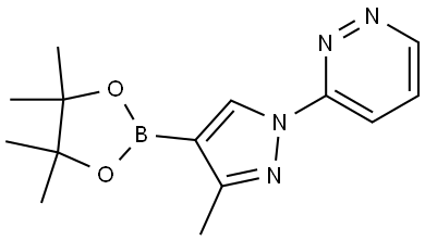 3-(3-methyl-4-(4,4,5,5-tetramethyl-1,3,2-dioxaborolan-2-yl)-1H-pyrazol-1-yl)pyridazine Struktur