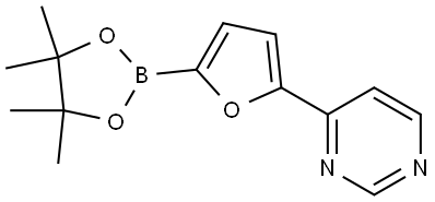 4-(5-(4,4,5,5-tetramethyl-1,3,2-dioxaborolan-2-yl)furan-2-yl)pyrimidine Structure