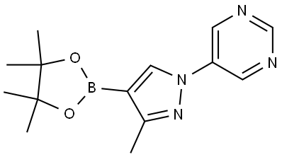 5-(3-methyl-4-(4,4,5,5-tetramethyl-1,3,2-dioxaborolan-2-yl)-1H-pyrazol-1-yl)pyrimidine Structure