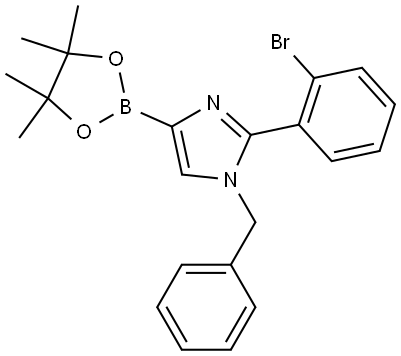 1-benzyl-2-(2-bromophenyl)-4-(4,4,5,5-tetramethyl-1,3,2-dioxaborolan-2-yl)-1H-imidazole Struktur