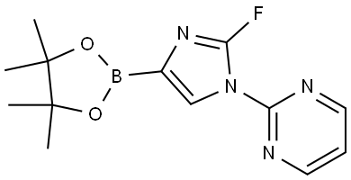 2-(2-fluoro-4-(4,4,5,5-tetramethyl-1,3,2-dioxaborolan-2-yl)-1H-imidazol-1-yl)pyrimidine Structure