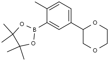 2-(5-(1,4-dioxan-2-yl)-2-methylphenyl)-4,4,5,5-tetramethyl-1,3,2-dioxaborolane Structure