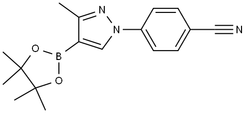 4-(3-methyl-4-(4,4,5,5-tetramethyl-1,3,2-dioxaborolan-2-yl)-1H-pyrazol-1-yl)benzonitrile Struktur