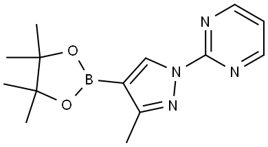 2-(3-methyl-4-(4,4,5,5-tetramethyl-1,3,2-dioxaborolan-2-yl)-1H-pyrazol-1-yl)pyrimidine Structure