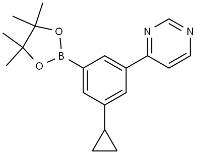 4-(3-cyclopropyl-5-(4,4,5,5-tetramethyl-1,3,2-dioxaborolan-2-yl)phenyl)pyrimidine Structure