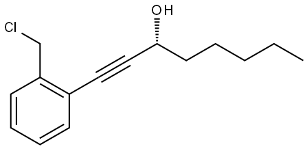 (R)-1-(2-(chloromethyl)phenyl)oct-1-yn-3-ol Structure