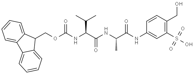 Fmoc-Val-Ala-Sulfo-PAB Struktur