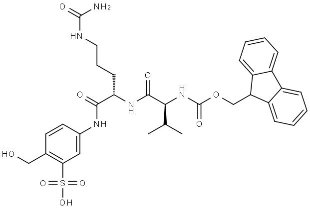 Fmoc-Val-Cit-Sulfo-PAB Struktur