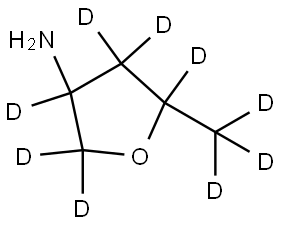 5-(methyl-d3)tetrahydrofuran-2,2,3,4,4,5-d6-3-amine Struktur