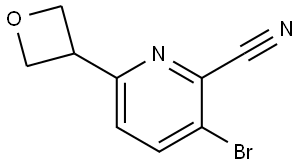 3-bromo-6-(oxetan-3-yl)picolinonitrile Struktur