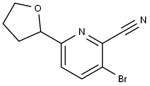 3-bromo-6-(tetrahydrofuran-2-yl)picolinonitrile Struktur