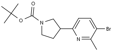 tert-butyl 3-(5-bromo-6-methylpyridin-2-yl)pyrrolidine-1-carboxylate Struktur