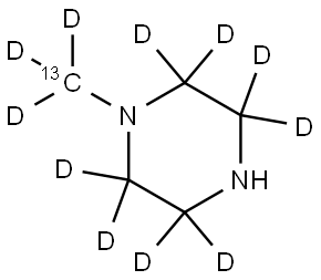 1-(methyl-13C-d3)piperazine-2,2,3,3,5,5,6,6-d8 Struktur