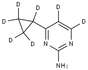 4-(cyclopropyl-d5)pyrimidin-5,6-d2-2-amine Struktur