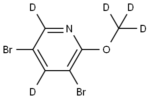 3,5-dibromo-2-(methoxy-d3)pyridine-4,6-d2 Struktur