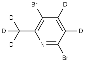 3,6-dibromo-2-(methyl-d3)pyridine-4,5-d2 Struktur