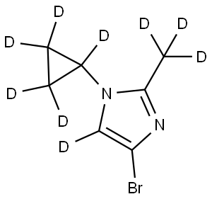 4-bromo-1-(cyclopropyl-d5)-2-(methyl-d3)-1H-imidazole-5-d Struktur