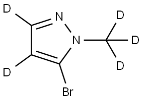 5-bromo-1-(methyl-d3)-1H-pyrazole-3,4-d2 Struktur