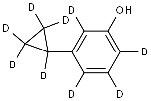 3-(cyclopropyl-d5)phen-2,4,5,6-d4-ol Struktur