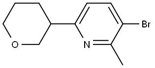 3-bromo-2-methyl-6-(tetrahydro-2H-pyran-3-yl)pyridine Struktur