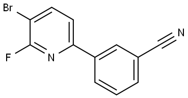 3-(5-bromo-6-fluoropyridin-2-yl)benzonitrile Struktur