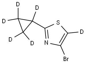 4-bromo-2-(cyclopropyl-d5)thiazole-5-d Struktur