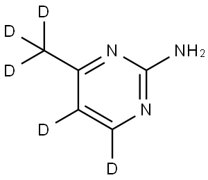 4-(methyl-d3)pyrimidin-5,6-d2-2-amine Struktur