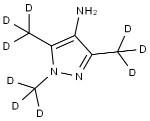 1,3,5-tris(methyl-d3)-1H-pyrazol-4-amine Struktur