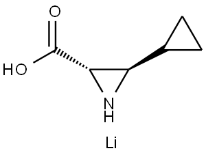 2-Aziridinecarboxylic acid, 3-cyclopropyl-, lithium salt (1:1), (2S,3R)- Structure