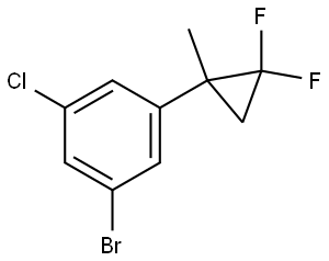 1-bromo-3-chloro-5-(2,2-difluoro-1-methylcyclopropyl)benzene Struktur