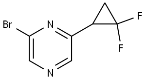 2-bromo-6-(2,2-difluorocyclopropyl)pyrazine Struktur