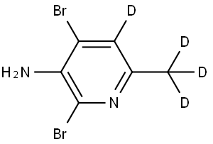 2,4-dibromo-6-(methyl-d3)pyridin-5-d-3-amine Struktur