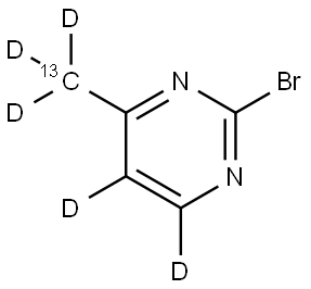 2-bromo-4-(methyl-13C-d3)pyrimidine-5,6-d2 Struktur