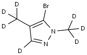 5-bromo-1,4-bis(methyl-d3)-1H-pyrazole-3-d Struktur