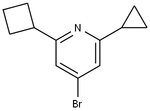 4-bromo-2-cyclobutyl-6-cyclopropylpyridine Struktur