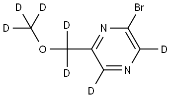 2-bromo-6-((methoxy-d3)methyl-d2)pyrazine-3,5-d2 Struktur