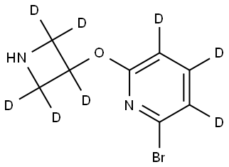 2-((azetidin-3-yl-2,2,3,4,4-d5)oxy)-6-bromopyridine-3,4,5-d3 Struktur