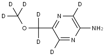 5-((methoxy-d3)methyl-d2)pyrazin-3,6-d2-2-amine Struktur