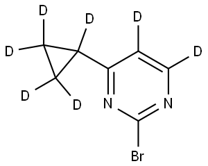 2-bromo-4-(cyclopropyl-d5)pyrimidine-5,6-d2 Struktur