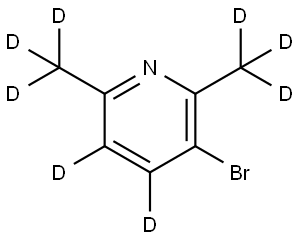 3-bromo-2,6-bis(methyl-d3)pyridine-4,5-d2 Struktur