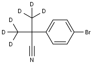 2-(4-bromophenyl)-2-(methyl-d3)propanenitrile-3,3,3-d3 Struktur