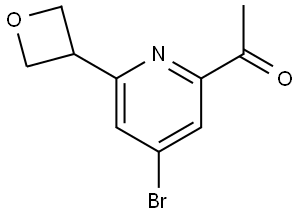 1-(4-bromo-6-(oxetan-3-yl)pyridin-2-yl)ethan-1-one Struktur