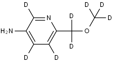 6-((methoxy-d3)methyl-d2)pyridin-2,4,5-d3-3-amine Struktur