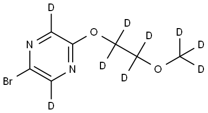 2-bromo-5-(2-(methoxy-d3)ethoxy-1,1,2,2-d4)pyrazine-3,6-d2 Struktur