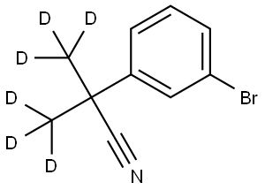 2-(3-bromophenyl)-2-(methyl-d3)propanenitrile-3,3,3-d3 Struktur