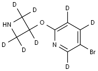 2-((azetidin-3-yl-2,2,3,4,4-d5)oxy)-5-bromopyridine-3,4,6-d3 Struktur