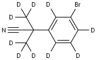 2-(3-bromophenyl-2,4,5,6-d4)-2-(methyl-d3)propanenitrile-3,3,3-d3 Struktur