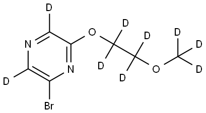 2-bromo-6-(2-(methoxy-d3)ethoxy-1,1,2,2-d4)pyrazine-3,5-d2 Struktur